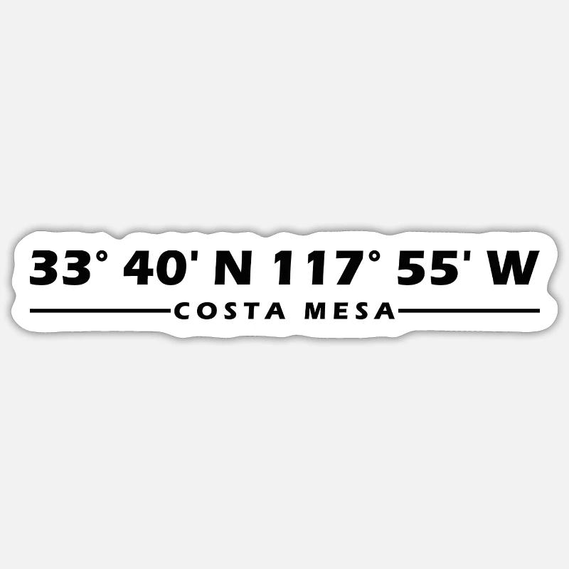 Costa Mesa Coordinates Sticker size S (10 x 10 cm)