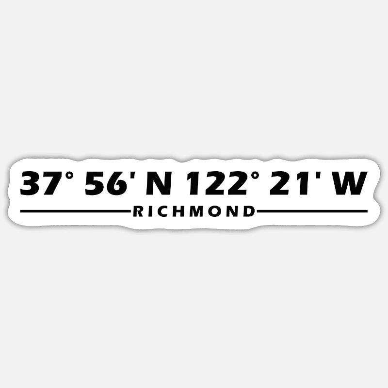 Richmond Coordinates Sticker size S (10 x 10 cm)