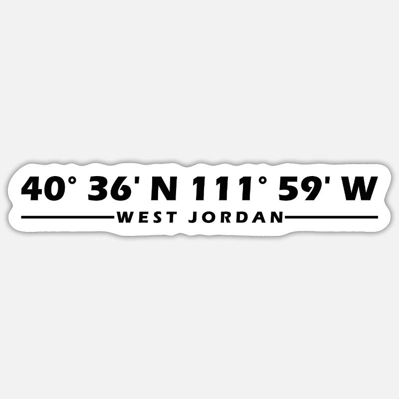 West Jordan Coordinates Sticker size S (10 x 10 cm)