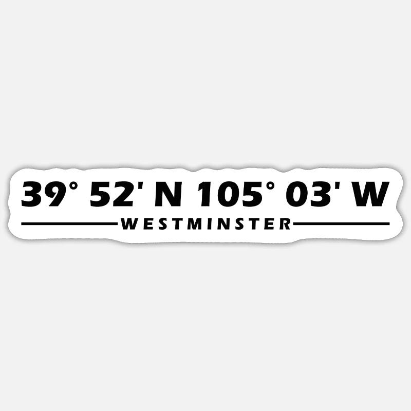 Coordonnées de Westminster - Sticker taille S (10 x 10 cm) - blanc mat