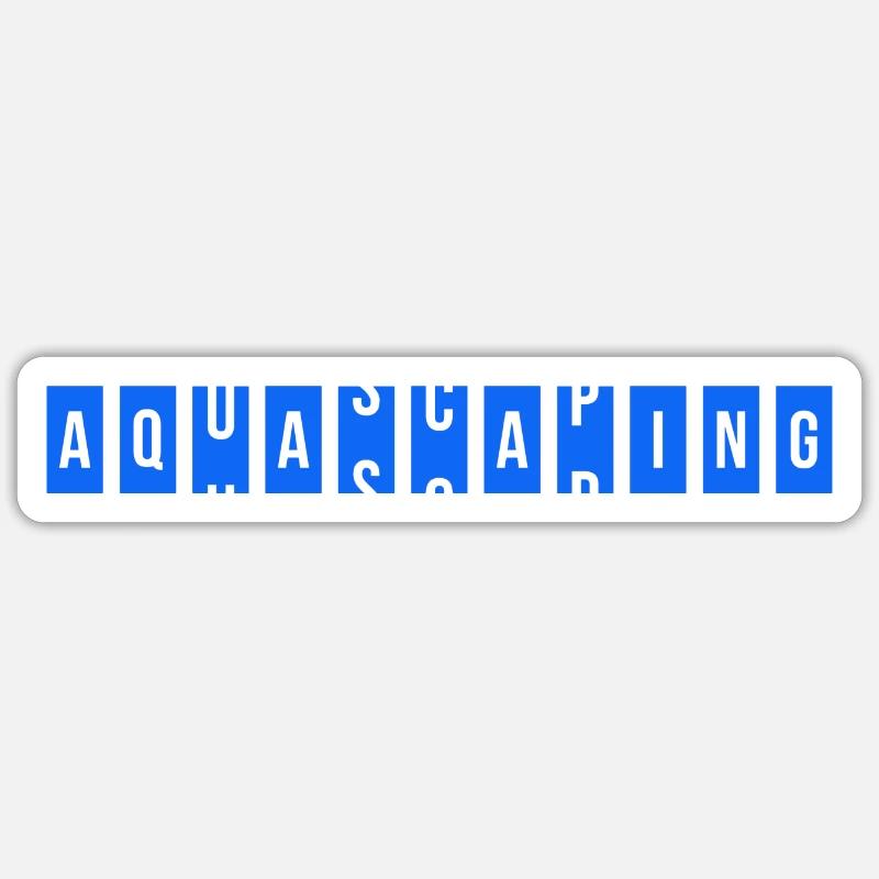 Aquascaping Fish Keeping Rolling Text - Sticker taille S (10 x 10 cm) - blanc mat
