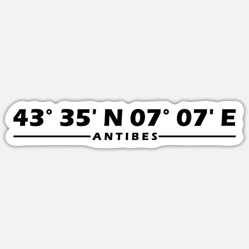 Antibes coordinates Sticker size S (10 x 10 cm)