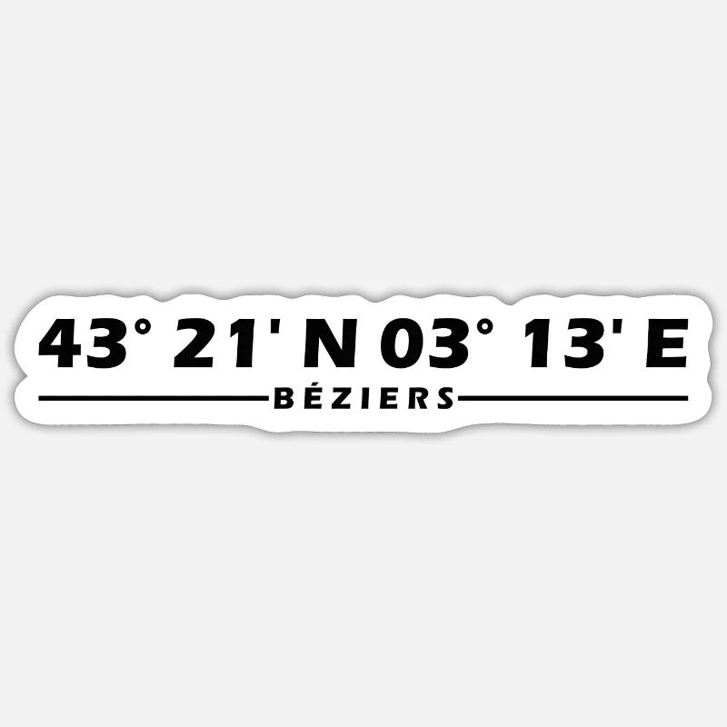 Béziers coordinates Sticker size S (10 x 10 cm)