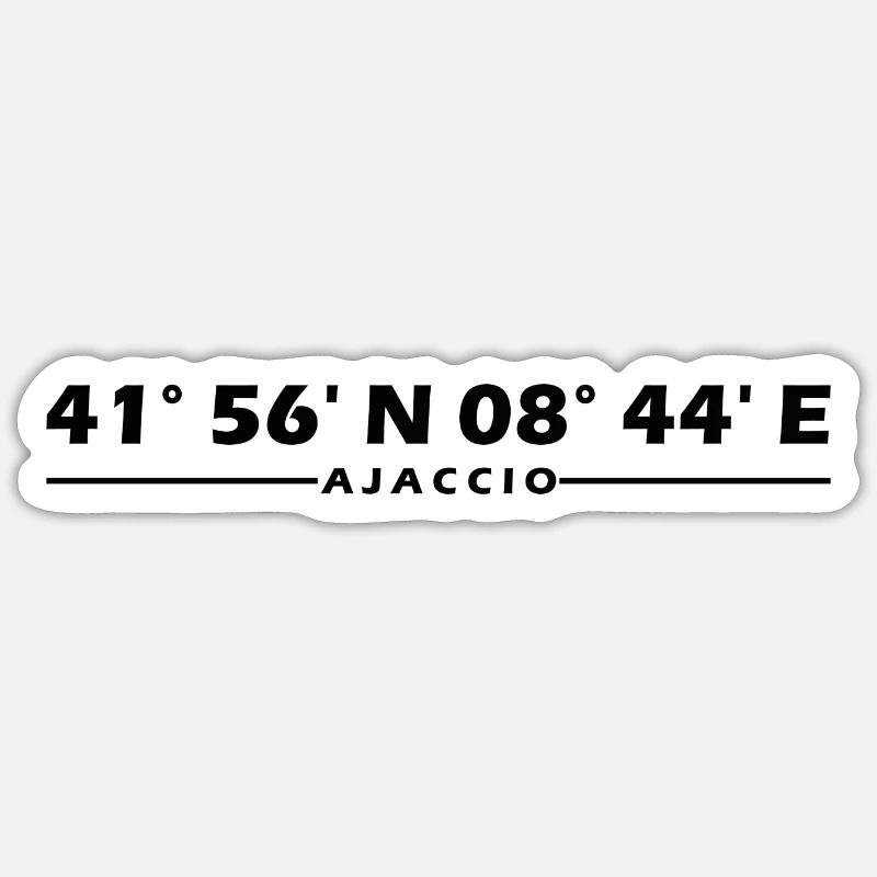 Coordonnées d’Ajaccio - Sticker taille S (10 x 10 cm) - blanc mat
