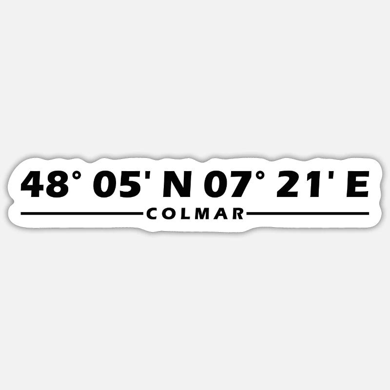 Coordonnées de Colmar - Sticker taille S (10 x 10 cm) - blanc mat
