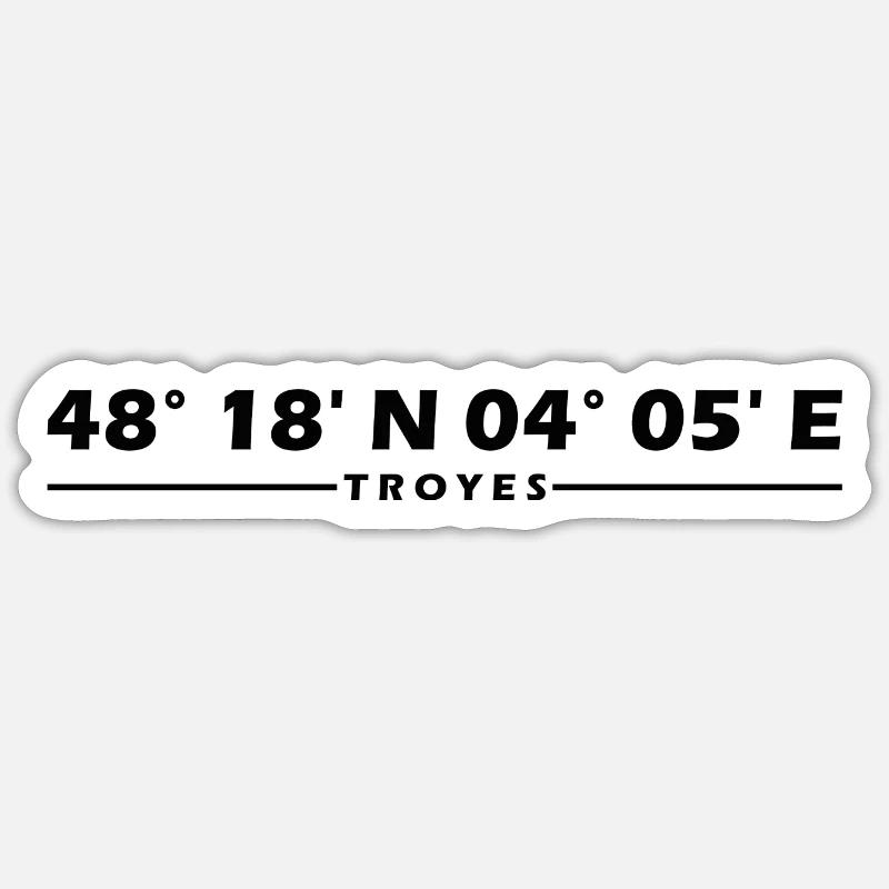 Troyes coordinates Sticker size S (10 x 10 cm)