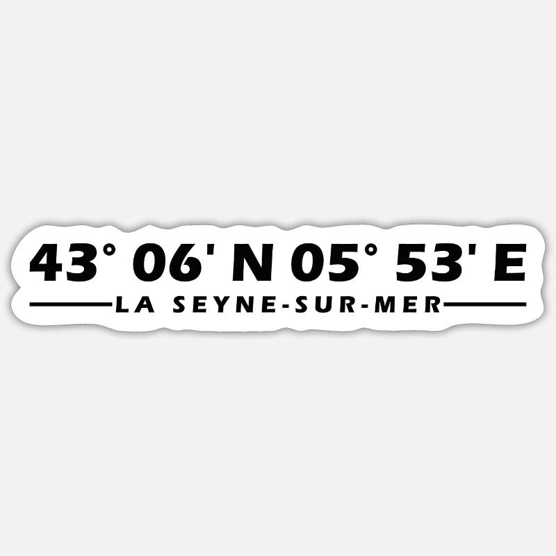 Coordonnées de La Seyne-sur-Mer - Sticker taille S (10 x 10 cm) - blanc mat