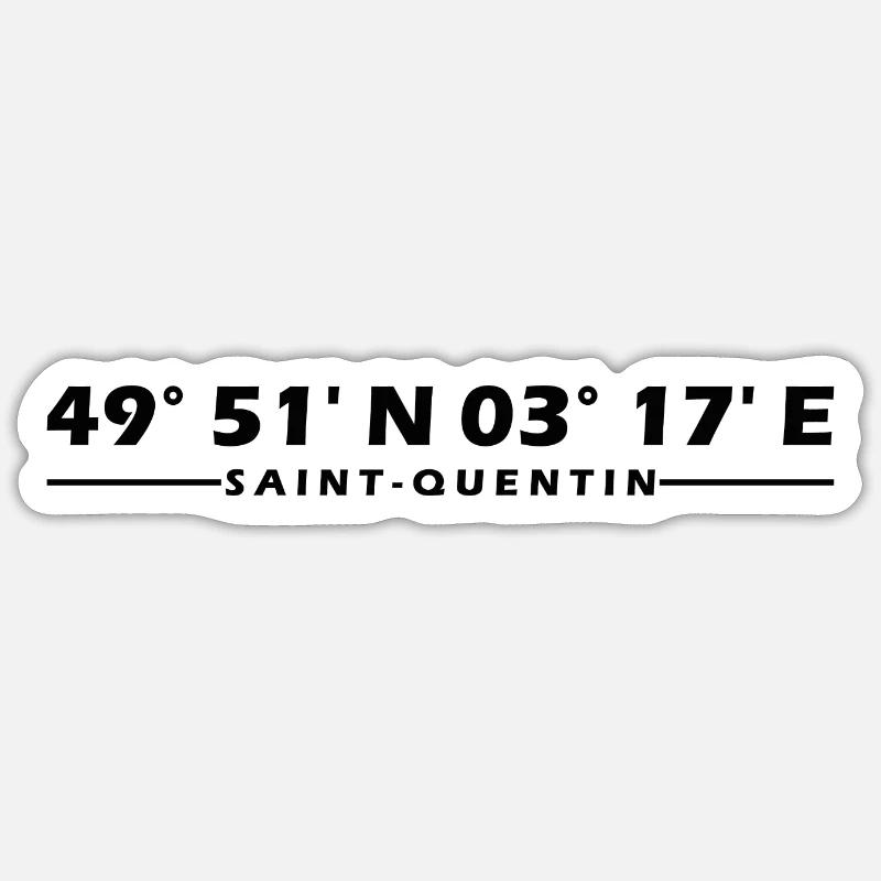 Saint-Quentin coordinates - Sticker size S (10 x 10 cm) - white matte