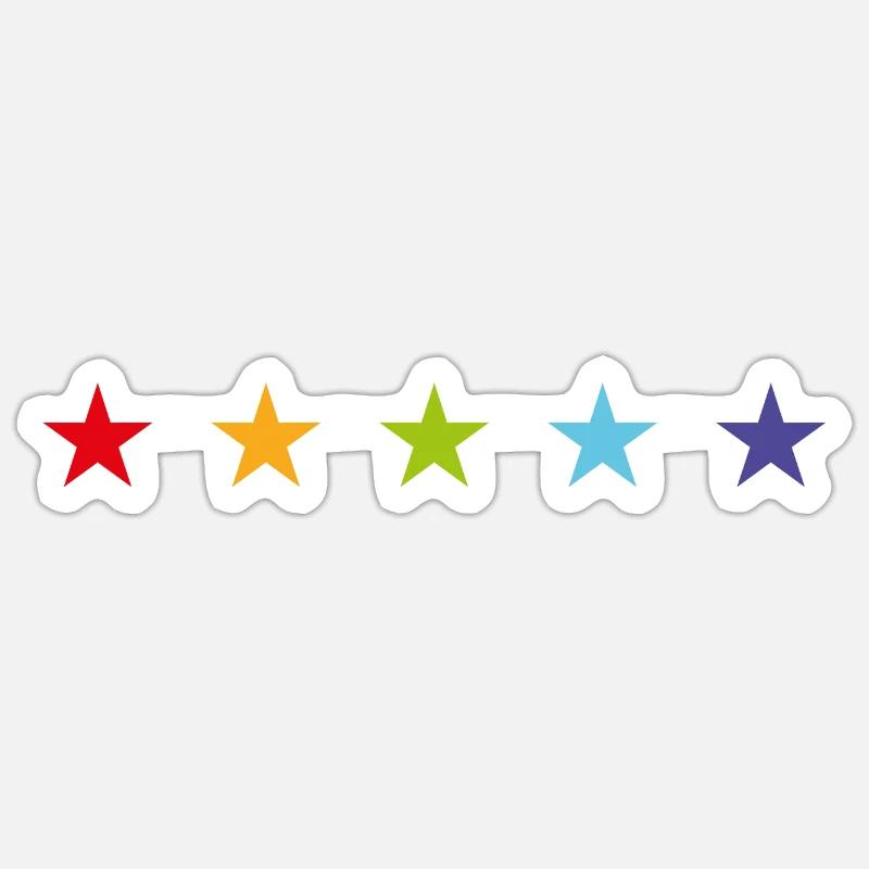 Les 5 cinq étoiles - Sticker taille S (10 x 10 cm) - blanc mat