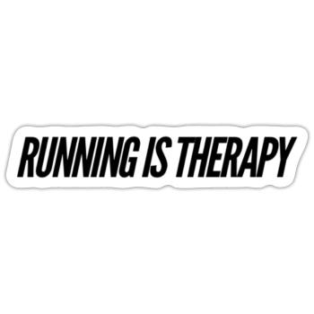 Running Is Therapy - Sticker size S (10 x 10 cm) - white matte - Front