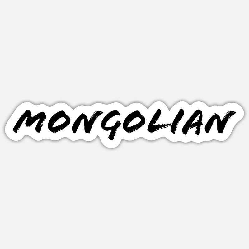Mongol - Sticker taille S (10 x 10 cm) - blanc mat