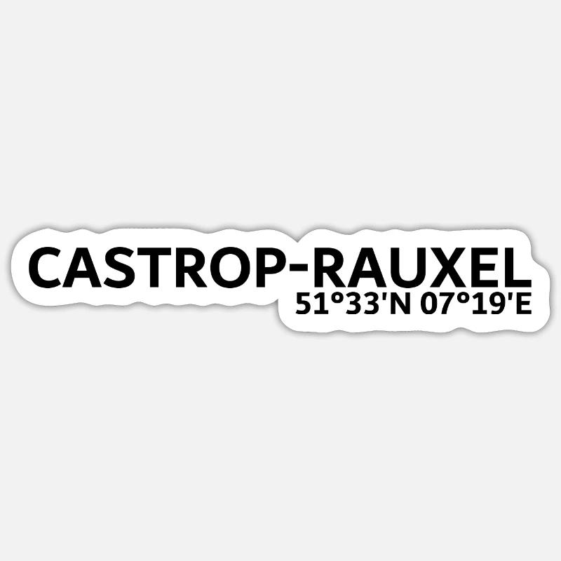 Castrop-Rauxel coordinates - Sticker size S (10 x 10 cm) - white matte