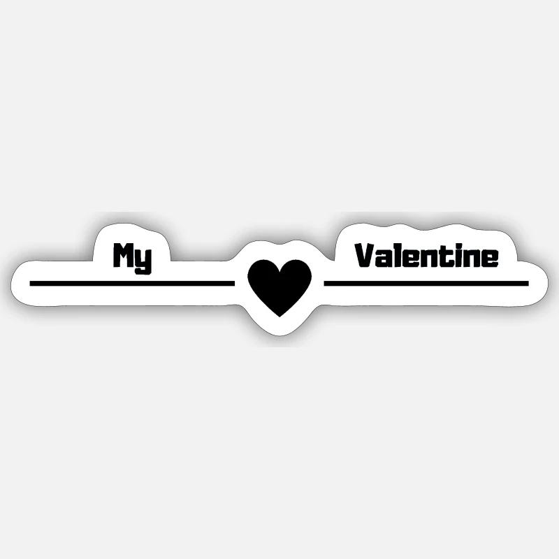 Ma Saint-Valentin - Sticker taille S (10 x 10 cm) - blanc mat