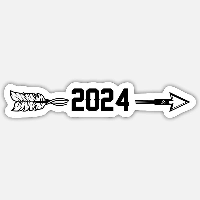 2024 Arrow - Sticker size S (10 x 10 cm) - white matte