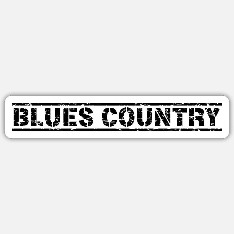 Pays du Blues - Sticker taille S (10 x 10 cm) - blanc mat