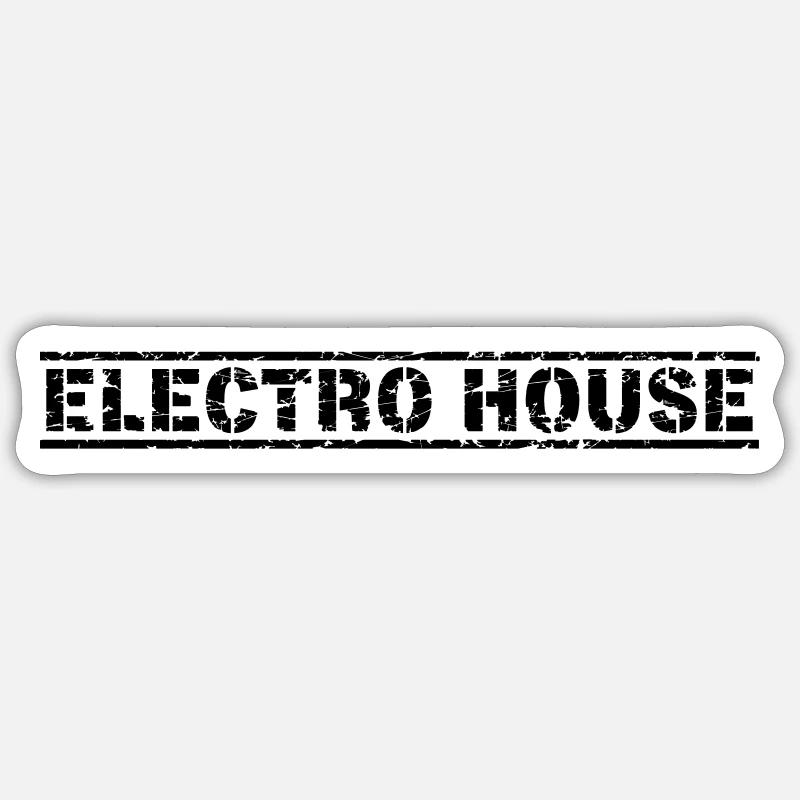 Electro House - Sticker size S (10 x 10 cm) - white matte