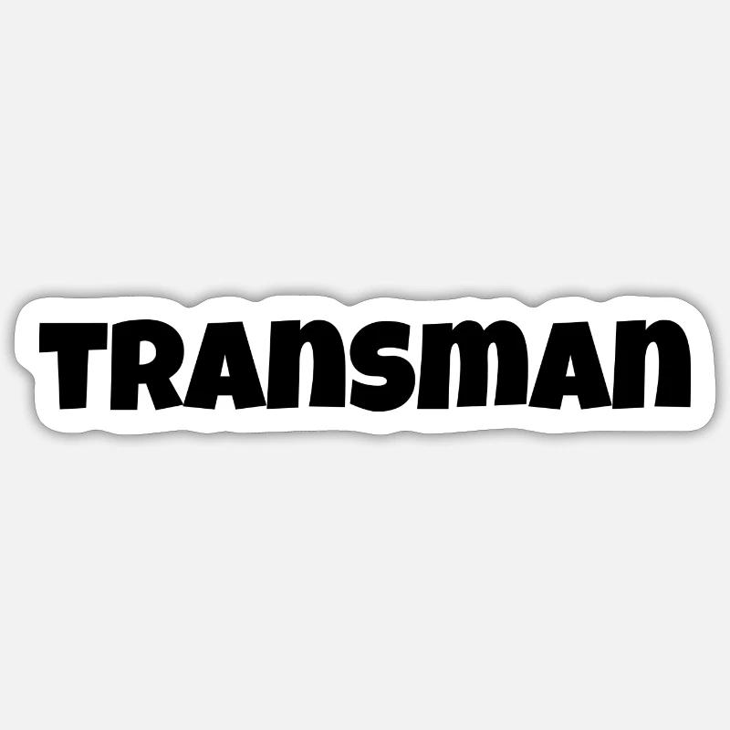Transman - Sticker taille S (10 x 10 cm) - blanc mat