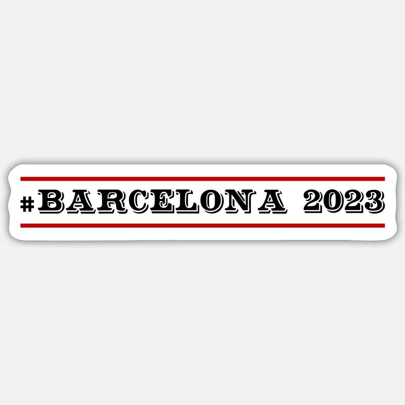 Barcelone 2023 - Sticker taille S (10 x 10 cm) - blanc mat