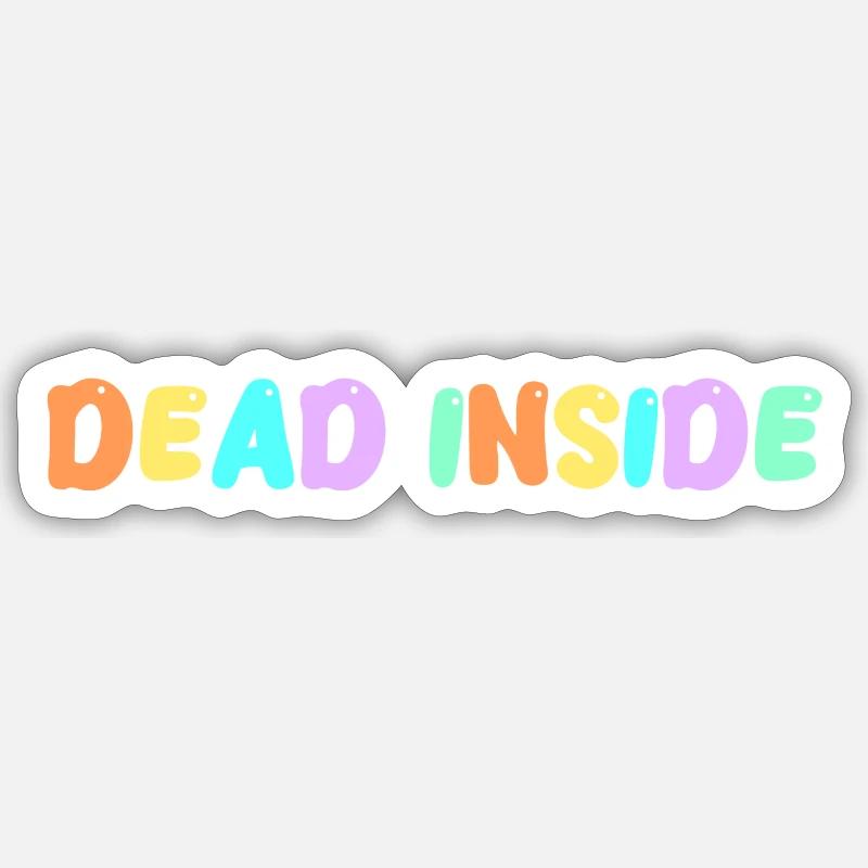 mort à l’intérieur - Sticker taille S (10 x 10 cm) - blanc mat