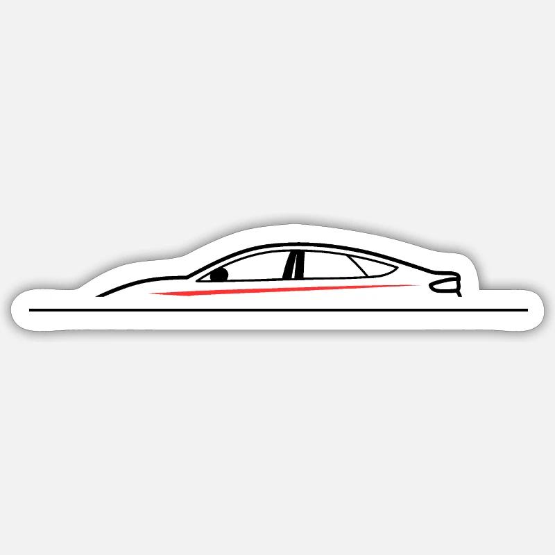 Car Silouhette - Sticker Größe S (10 x 10 cm) - Mattweiß