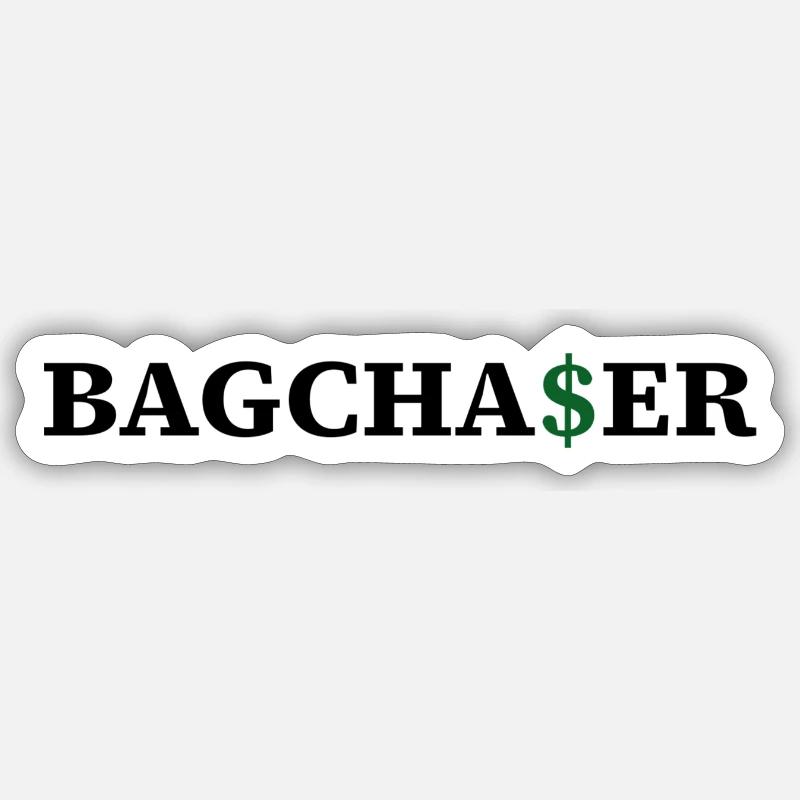 bagchaser - Sticker Größe S (10 x 10 cm) - Mattweiß