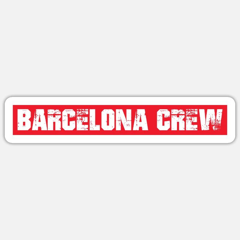 Équipage de Barcelone - Sticker taille S (10 x 10 cm) - blanc mat
