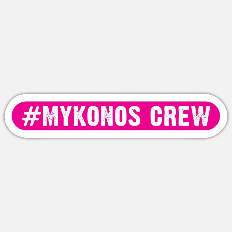 Mykonos Crew - Sticker size S (10 x 10 cm) - white matte