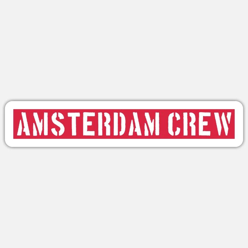 Équipage d’Amsterdam - Sticker taille S (10 x 10 cm) - blanc mat