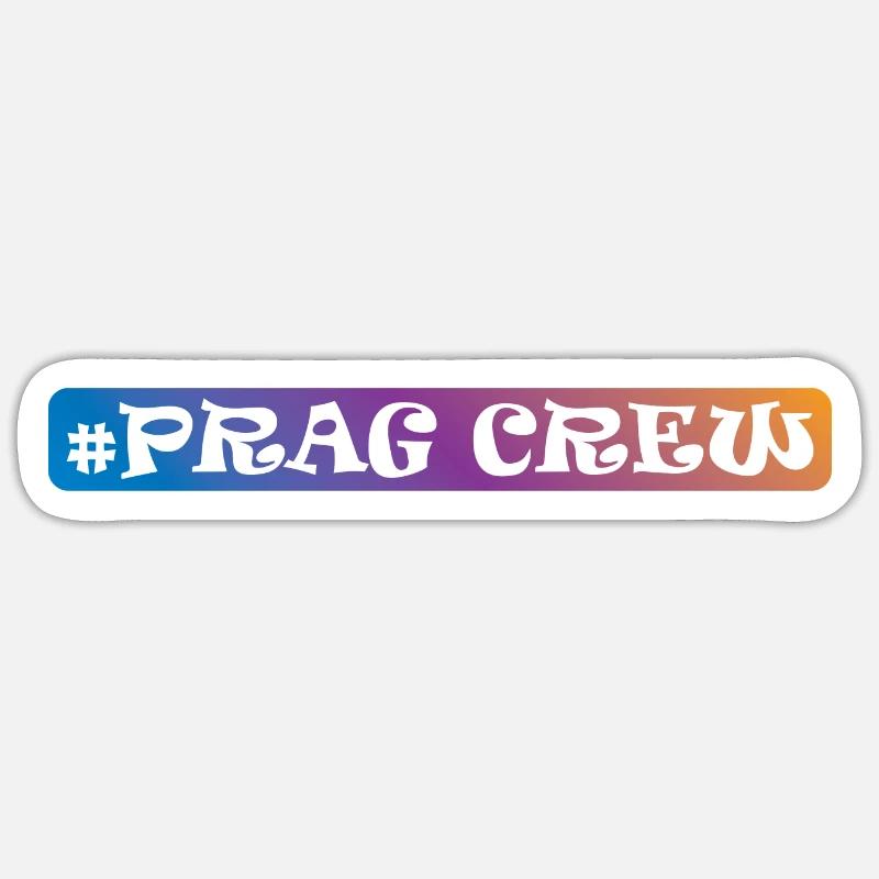 Prague Équipage - Sticker taille S (10 x 10 cm) - blanc mat