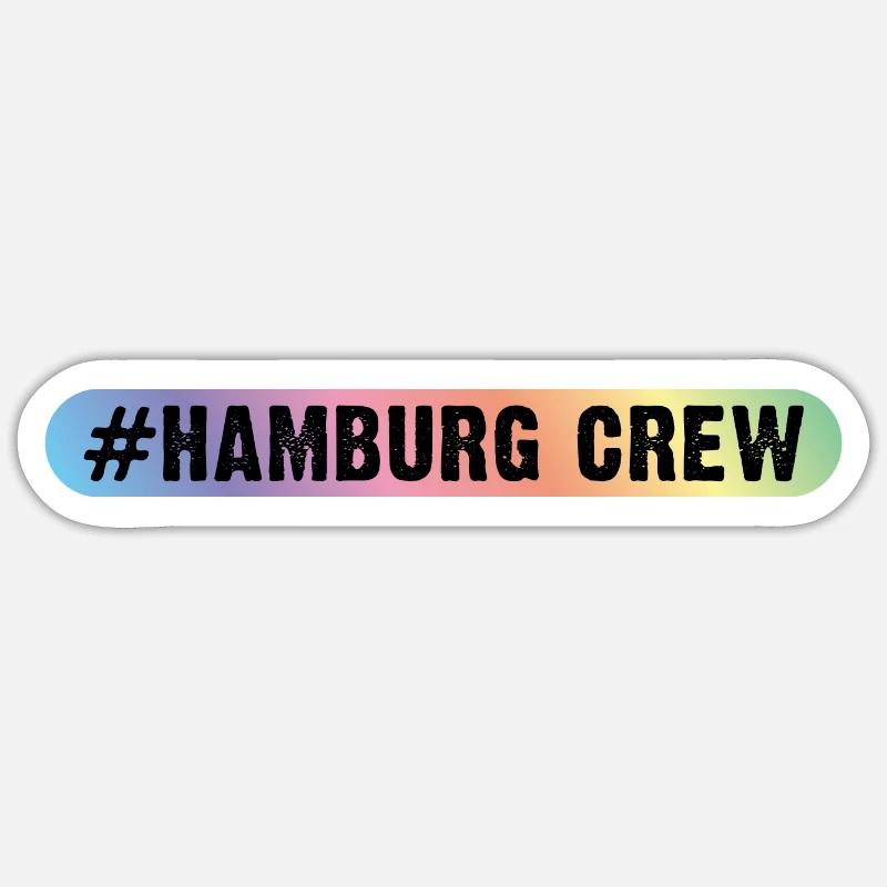 Équipage Hambourg - Sticker taille S (10 x 10 cm) - blanc mat