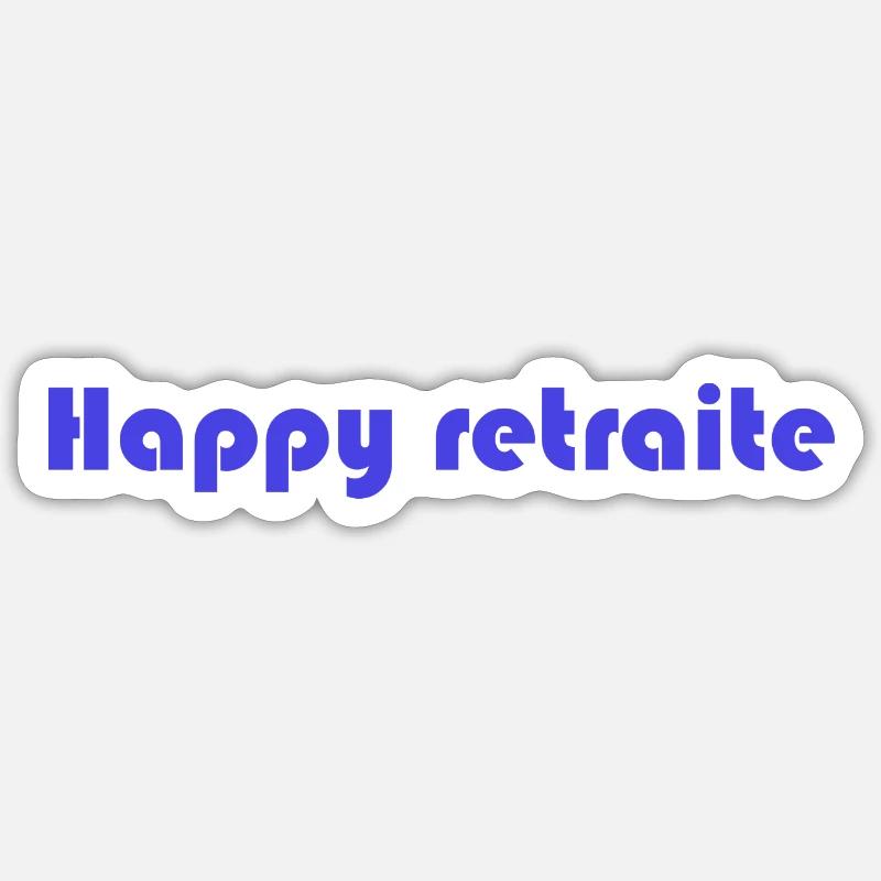 RETRAITE. RETRAITE. RETRAITEE. RETRAITE - Sticker taille S (10 x 10 cm) - blanc mat