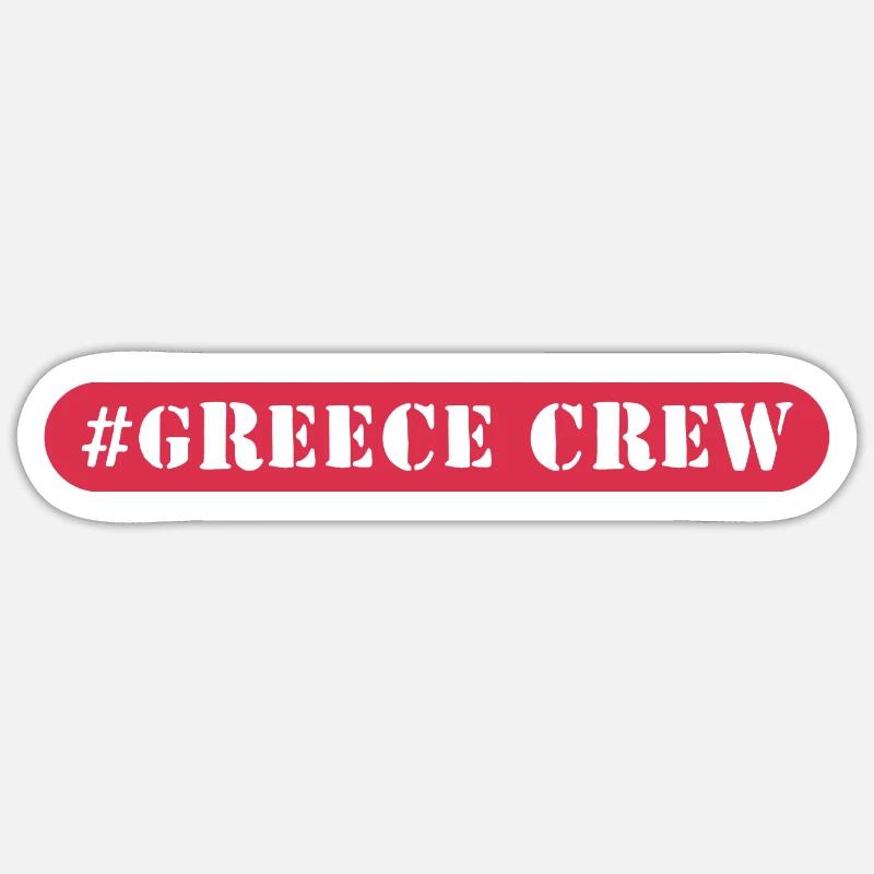 Greece Crew - Sticker Größe S (10 x 10 cm) - Mattweiß