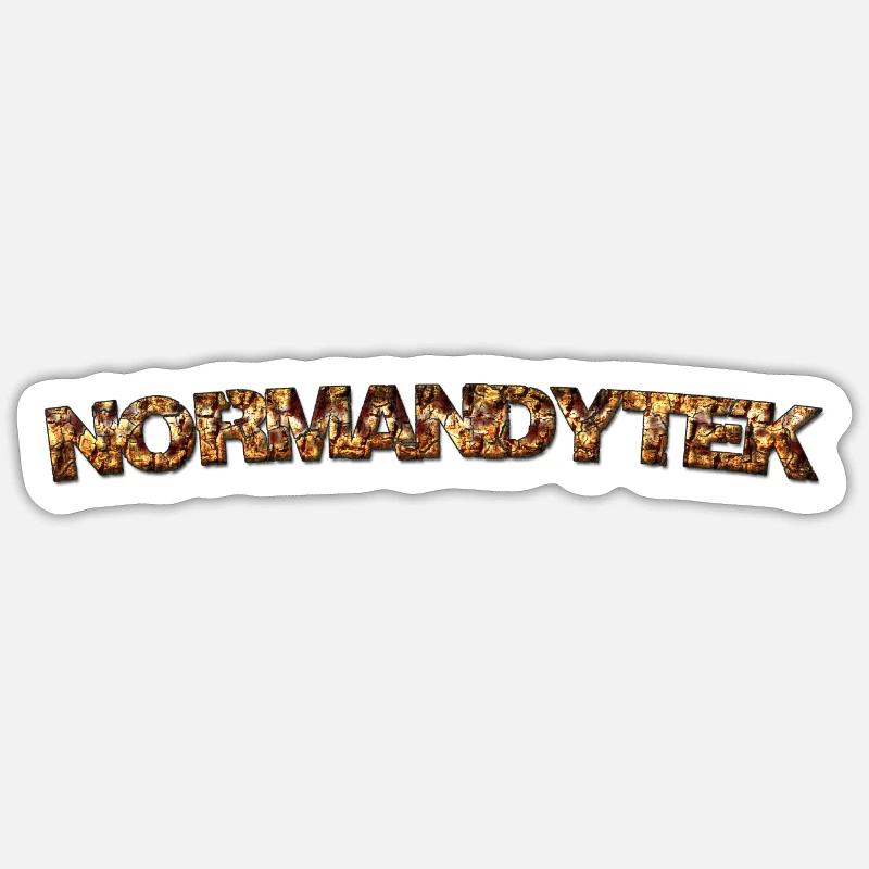écriture normandytek - Sticker taille S (10 x 10 cm) - blanc mat