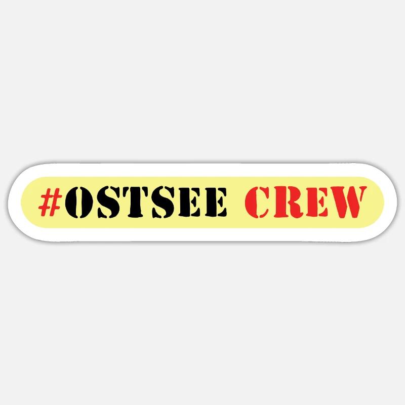 Ostsee Crew - Sticker Größe S (10 x 10 cm) - Mattweiß