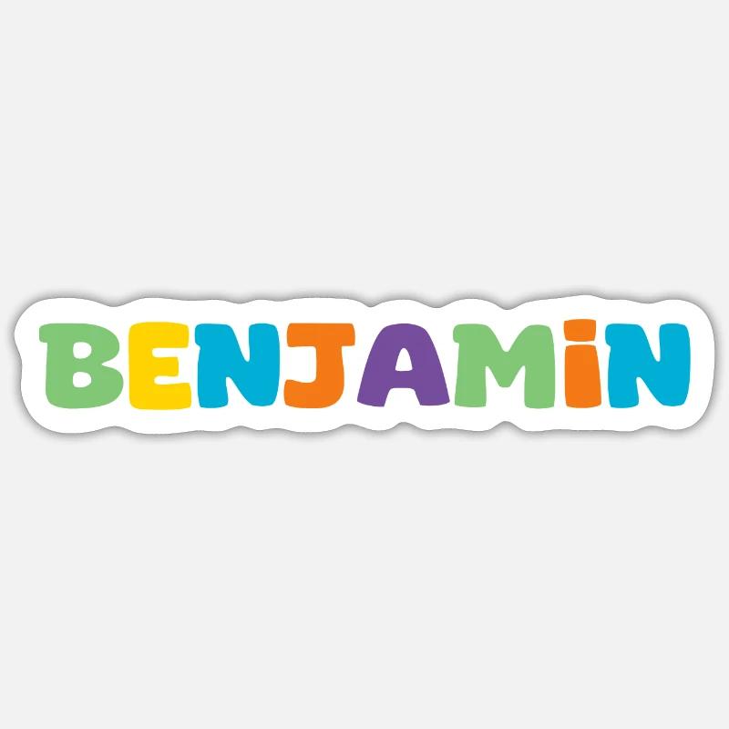 Name - Benjamin - Sticker Größe S (10 x 10 cm) - Mattweiß