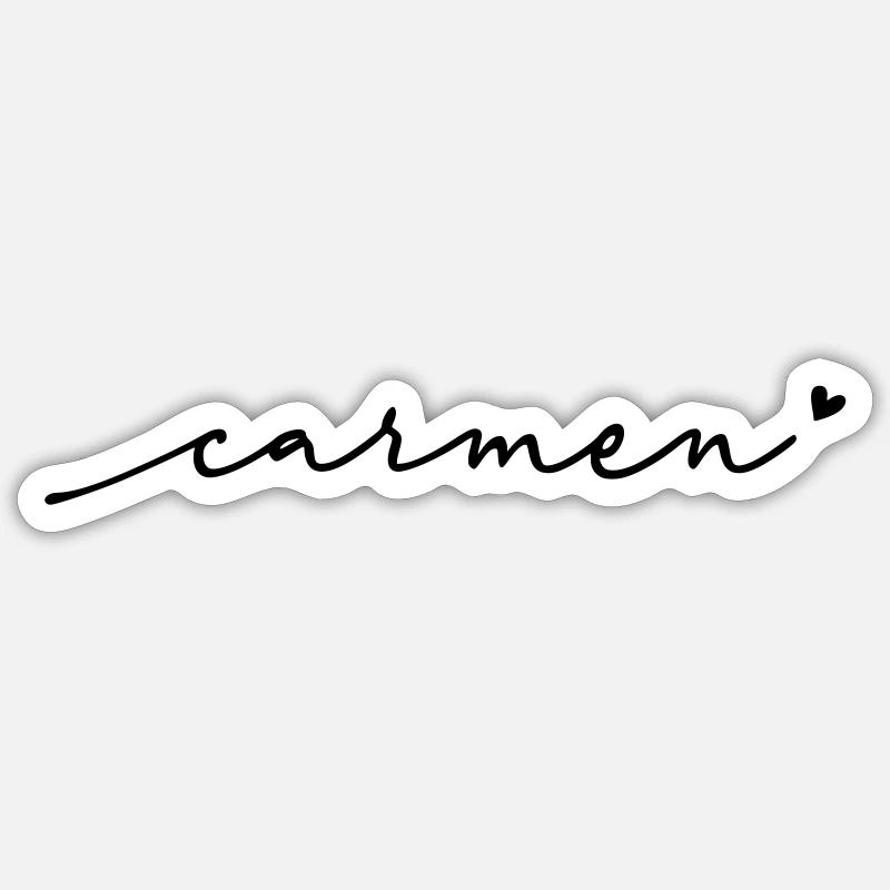 Carmen Cursive Name - Sticker size S (10 x 10 cm) - white matte