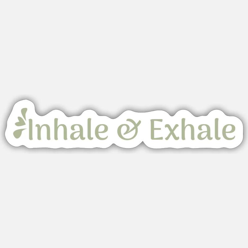 inhale & exhale - Sticker Größe S (10 x 10 cm) - Mattweiß