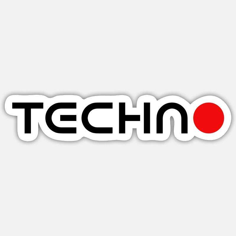 techno,techno und techno - Sticker Größe S (10 x 10 cm) - Mattweiß