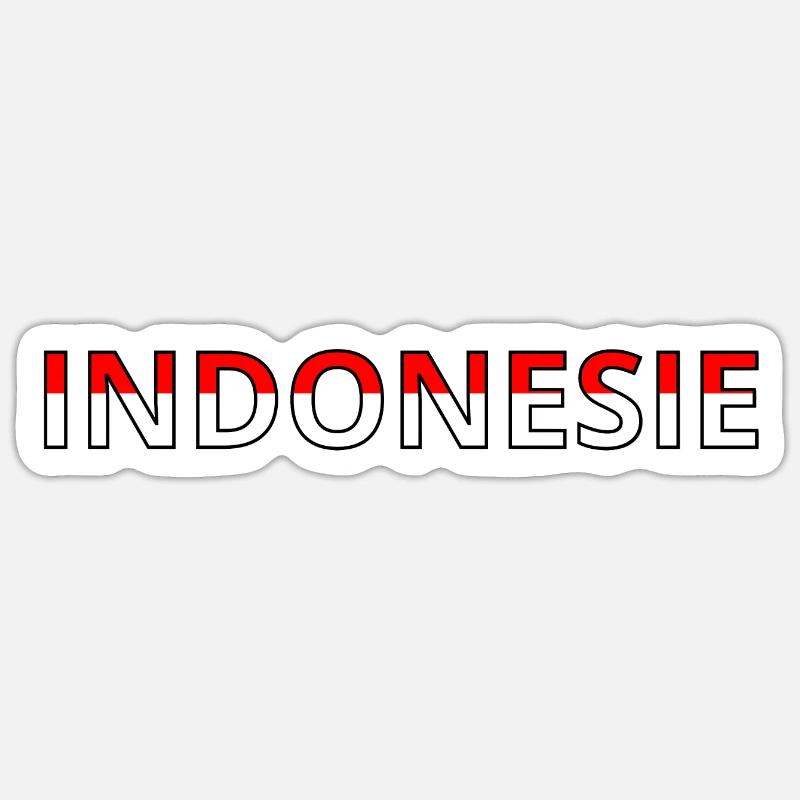 Drapeau Indonésie - Sticker taille S (10 x 10 cm) - blanc mat