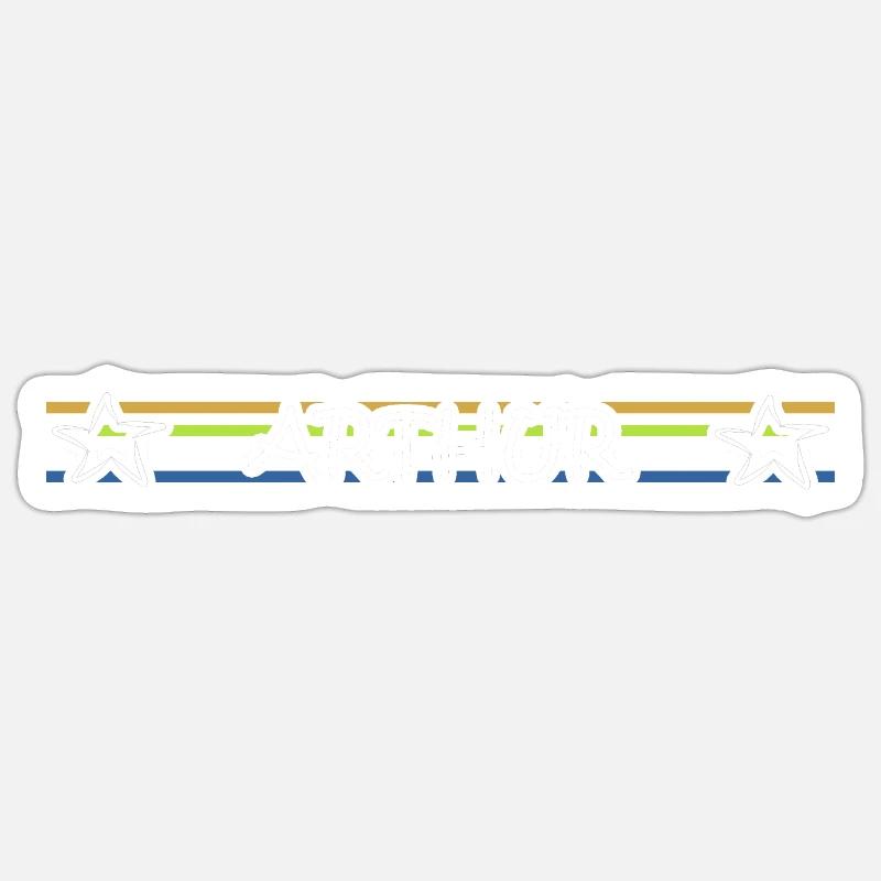 Arthur - Sticker taille S (10 x 10 cm) - blanc mat
