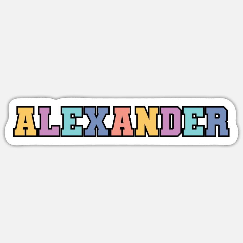 Name - Alexander - Sticker Größe S (10 x 10 cm) - Mattweiß