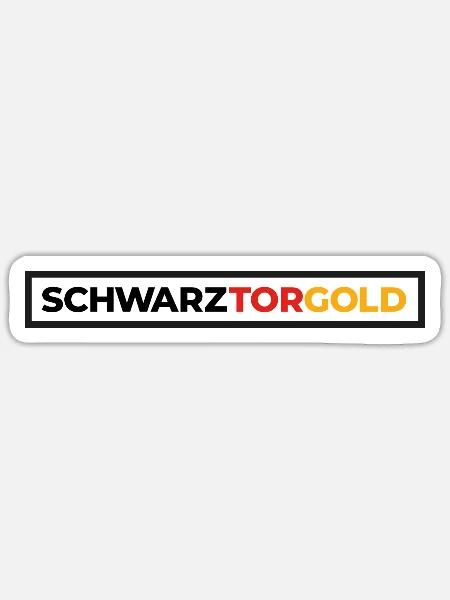 Deutsche Sport Mannschaften - SchwarzTorGold Box - Sticker Größe S (10 x 10 cm) - Mattweiß