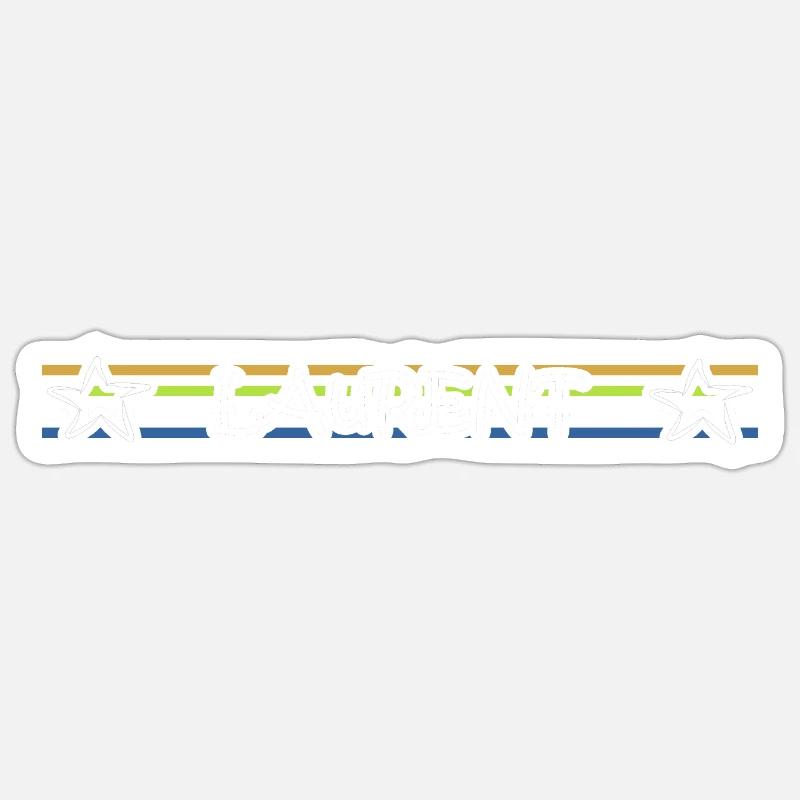 Laurent - Sticker taille S (10 x 10 cm) - blanc mat