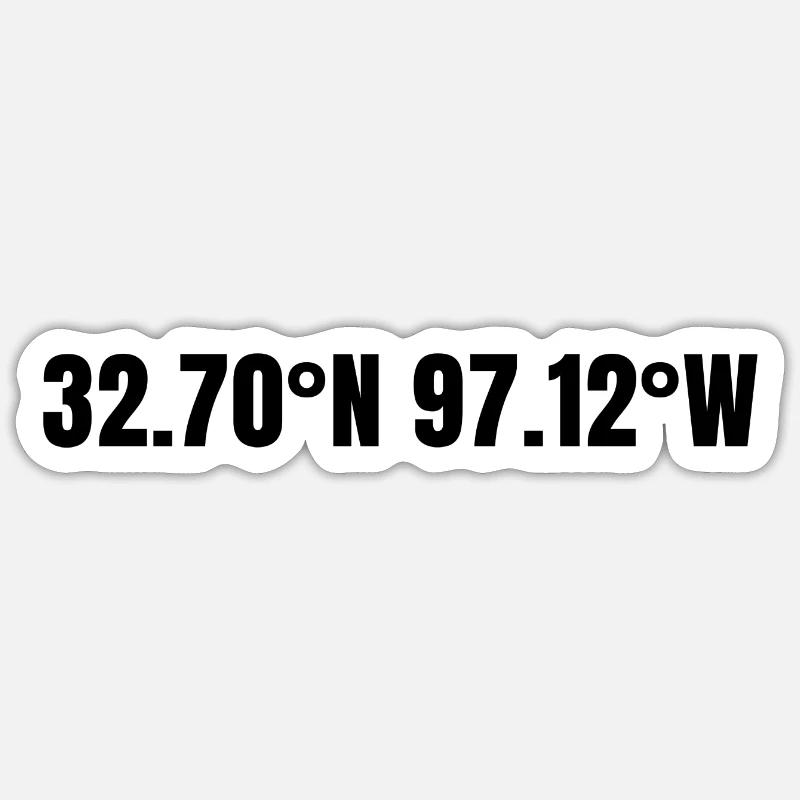 Arlington, Texas, USA Coordinates Sticker size S (10 x 10 cm)