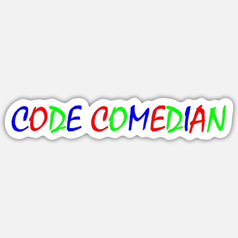 Code Comedian – Typographie couleur Sticker taille S (10 x 10 cm)