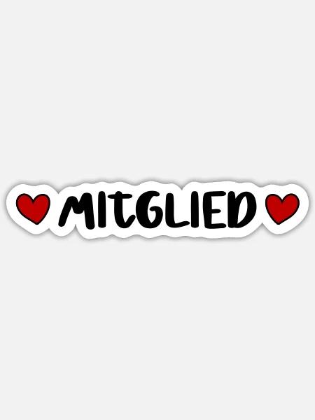 Mitglied Herz - Sticker Größe S (10 x 10 cm) - Mattweiß