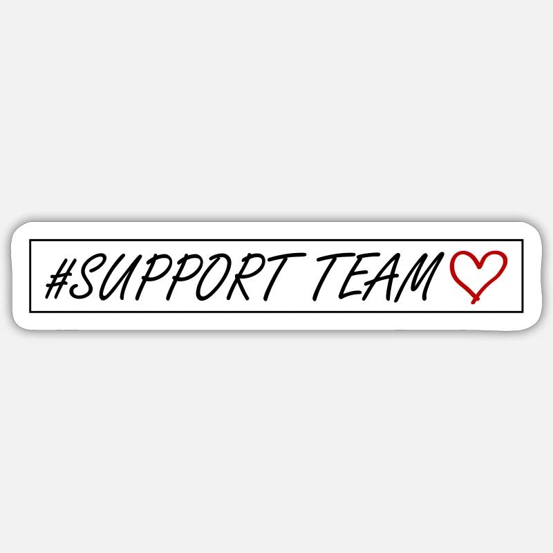 Support Team Herz - Sticker Größe S (10 x 10 cm) - Mattweiß