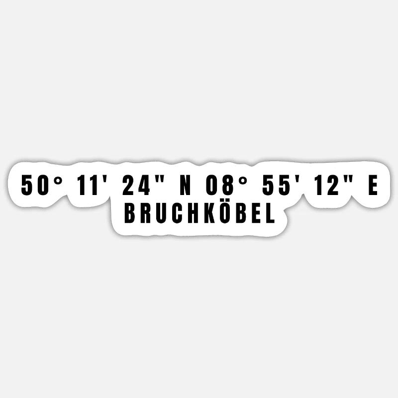 Coordonnées Bruchköbel Hesse - Sticker taille S (10 x 10 cm) - blanc mat