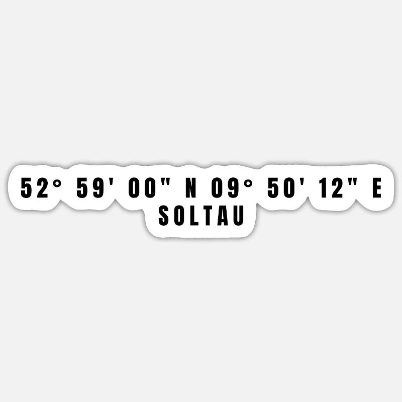 Coordonnées Soltau Basse-Saxe - Sticker taille S (10 x 10 cm) - blanc mat