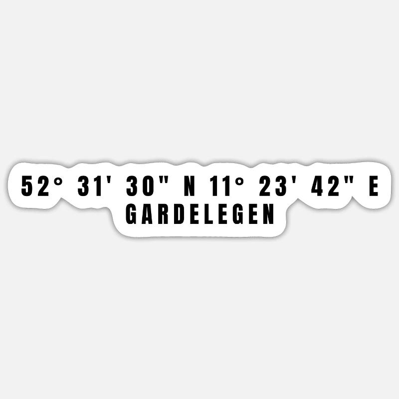 Coordonnées Gardelegen Saxe-Anhalt - Sticker taille S (10 x 10 cm) - blanc mat